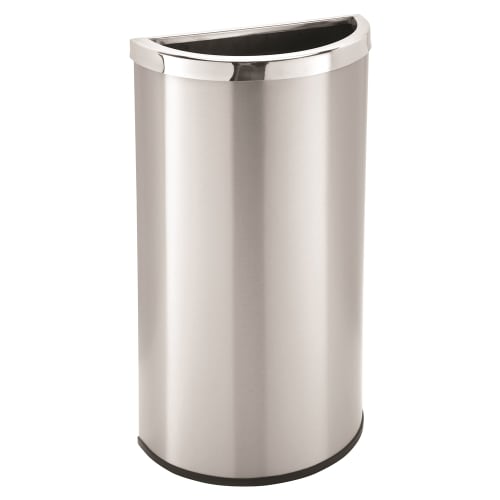Commercial Zone Precision Series 8 Gallon Half Moon Trash Container, Stainless Steel